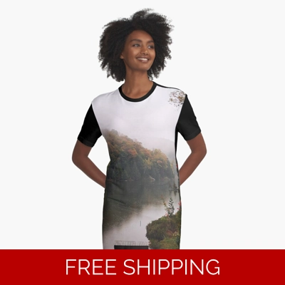 Le Studio Graphic T-Shirt Dress Lake Perry Fall 2019